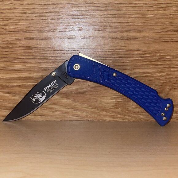 Buck 110 Rocky Mountain Elk Foundation Knife RMEF Folding Blade - NEW Rare - Picture 1 of 11